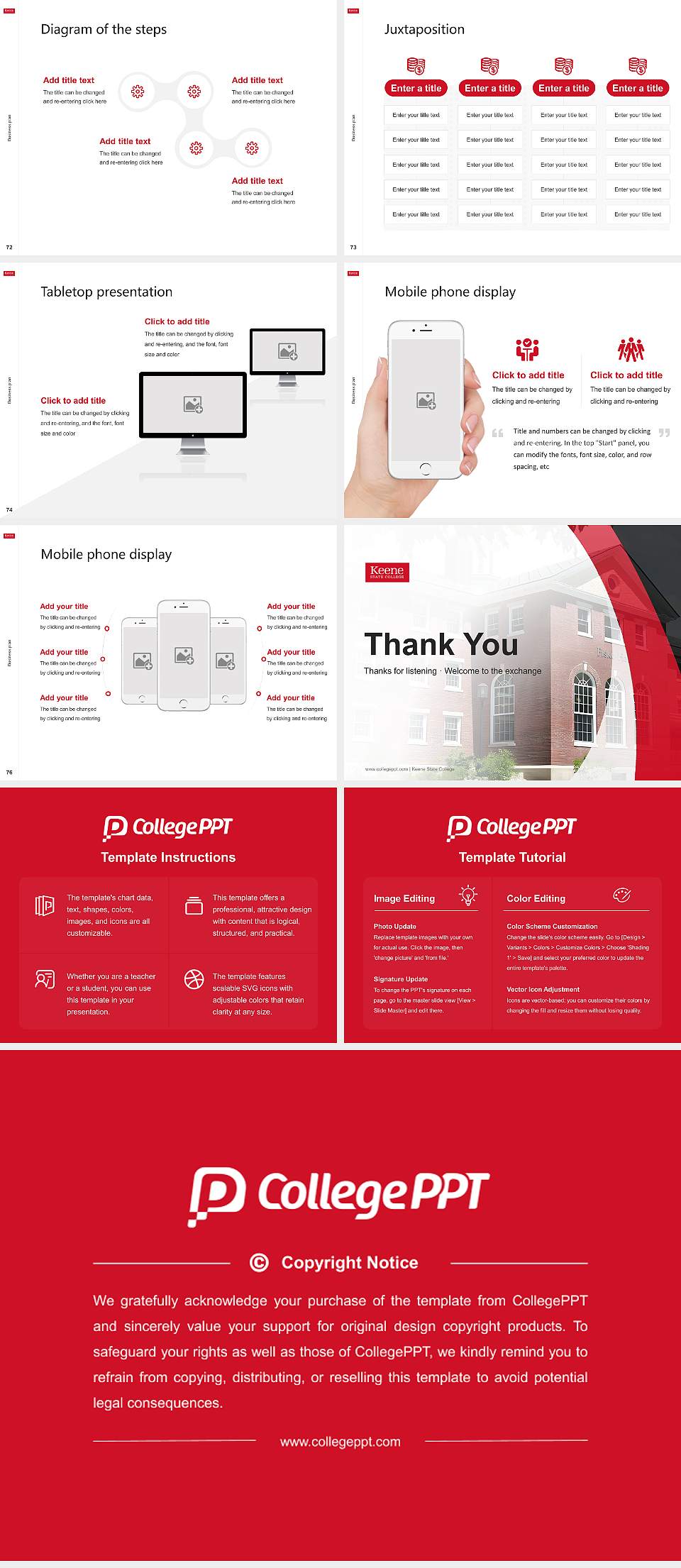 Keene State College Competition/Entrepreneurship Contest PPT Template4:3 ratio PPT effect preview image9