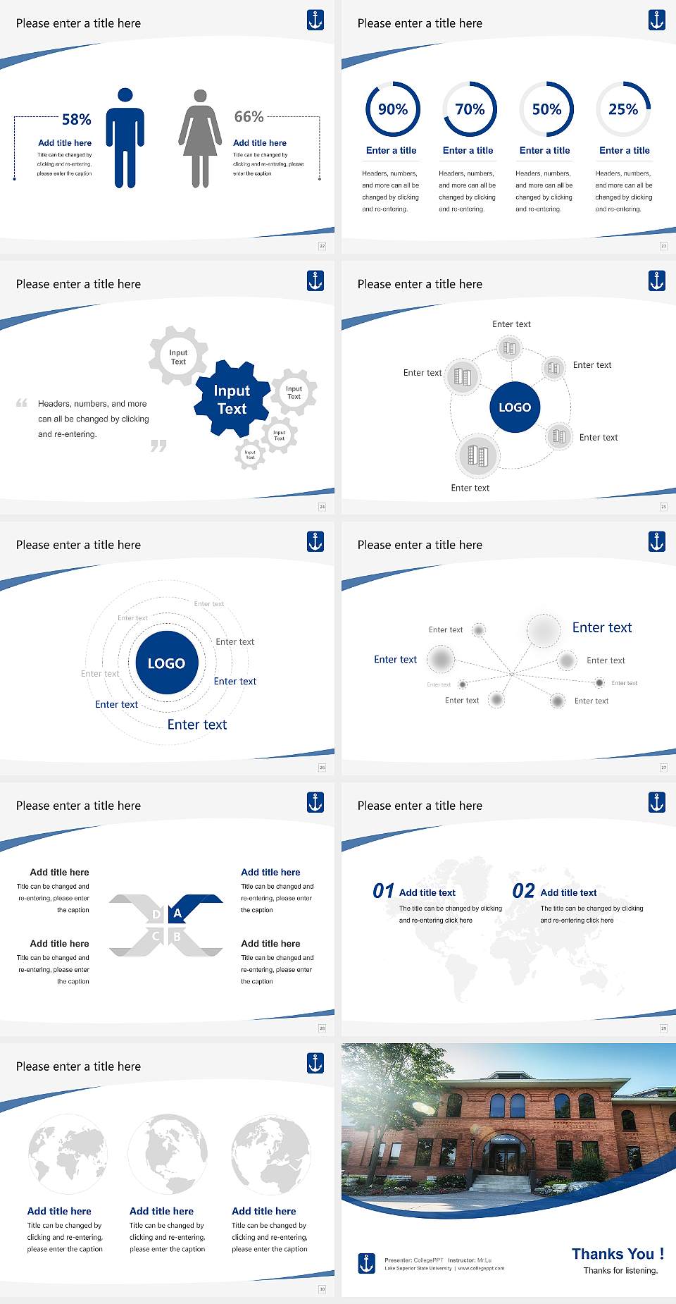 Lake Superior State University Course/Courseware Creation PPT Template4:3 ratio PPT effect preview image4