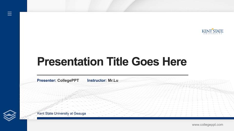 Kent State University at Geauga Thesis Proposal/Graduation Defense PPT Template16:9 ratio PPT effect preview image