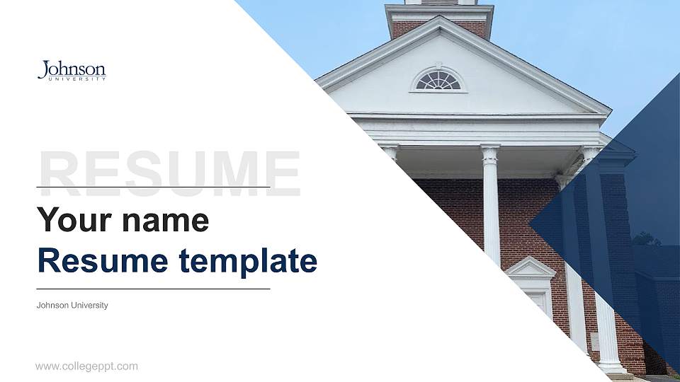 Johnson University Resume PPT Template16:9 ratio PPT effect preview image