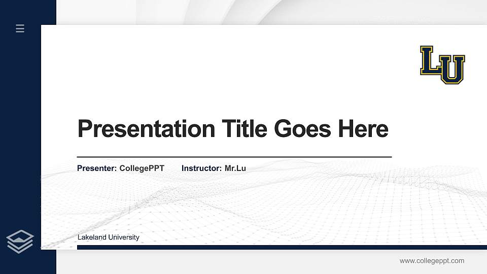 Lakeland University Thesis Proposal/Graduation Defense PPT Template16:9 ratio PPT effect preview image