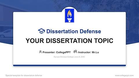 Kansas Christian College Graduation Thesis Defense PPT Template