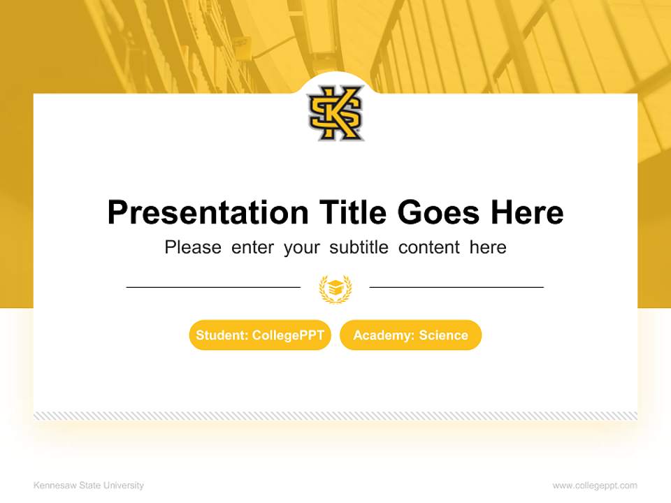 Kennesaw State University National Scholarship Defense PPT Template4:3 ratio PPT effect preview image4
