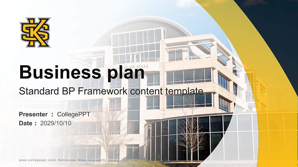 Kennesaw State University Competition/Entrepreneurship Contest PPT Template16:9 ratio PPT effect preview image