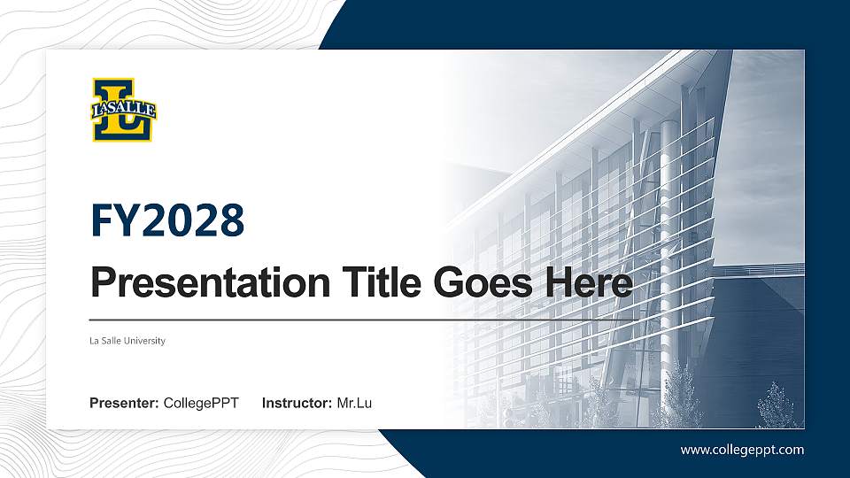 La Salle University Academic Presentation/Research Findings Report PPT Template16:9 ratio PPT effect preview image