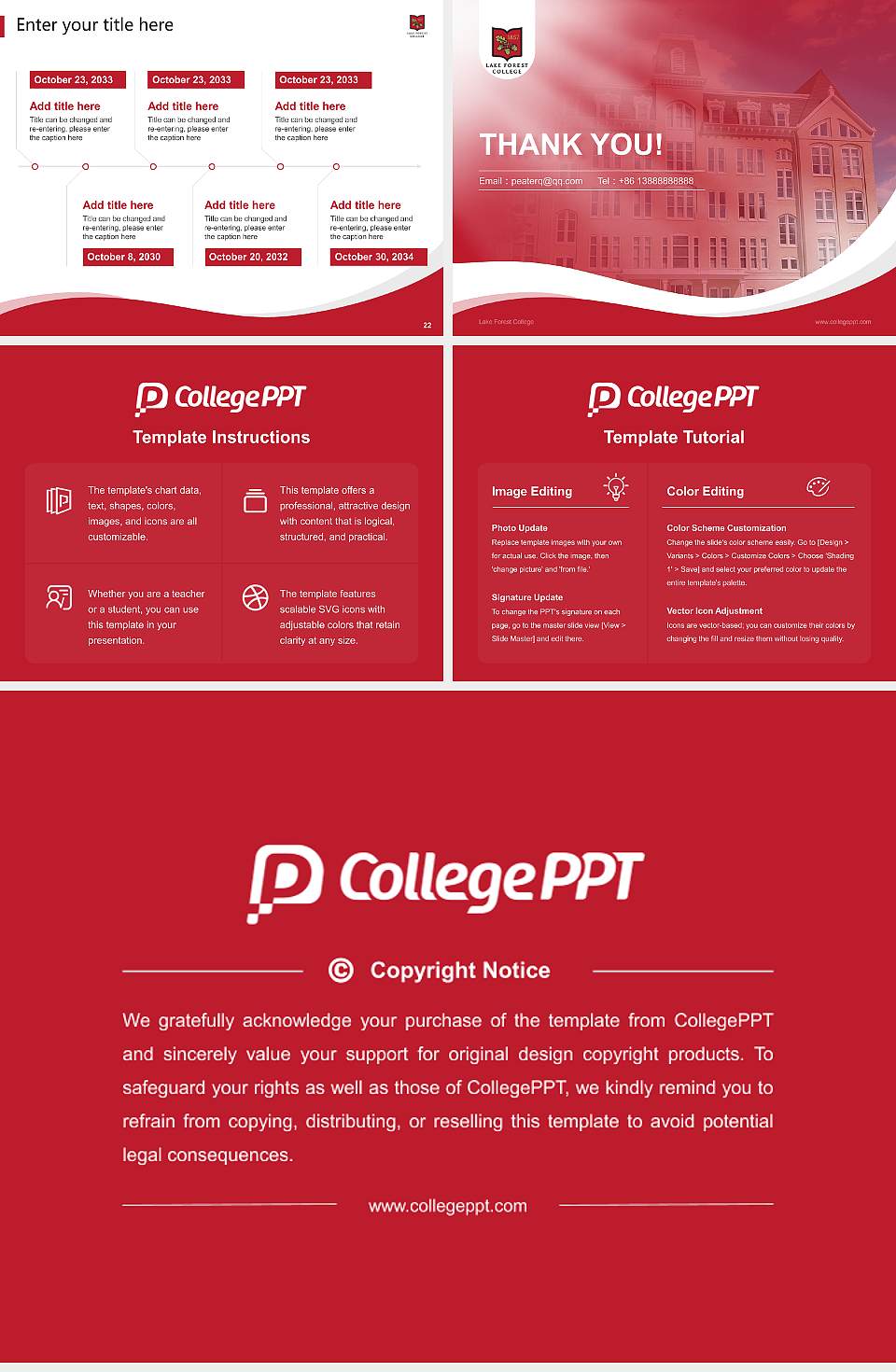 Lake Forest College Lecture Sharing and Networking Event PPT Template4:3 ratio PPT effect preview image4