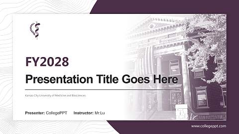 Kansas City University of Medicine and Biosciences Academic Presentation/Research Findings Report PPT Template