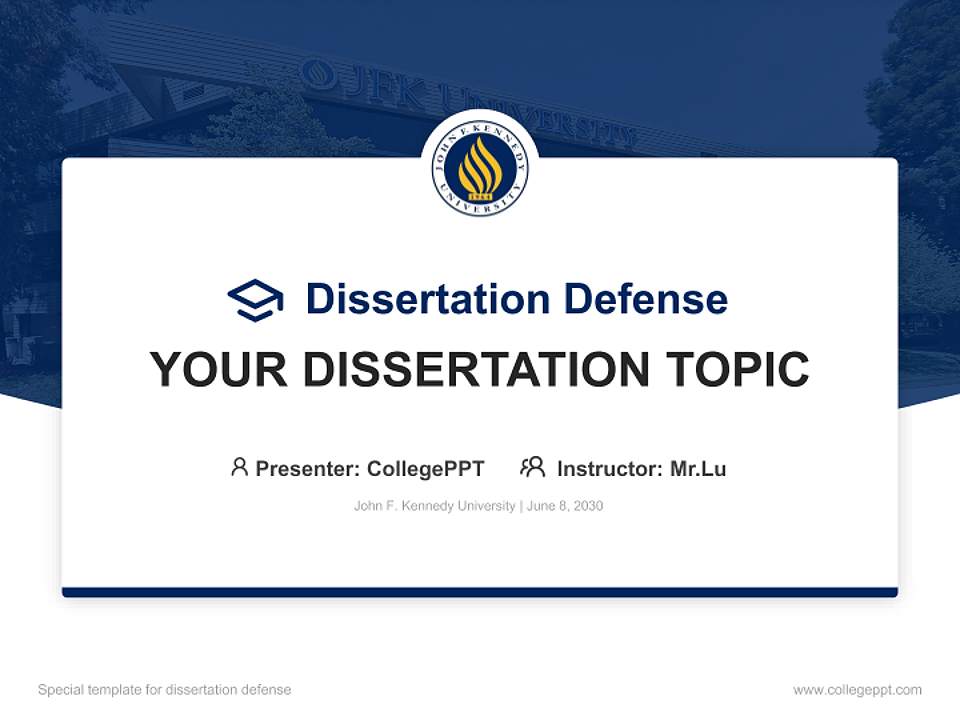 John F. Kennedy University Graduation Thesis Defense PPT Template4:3 ratio PPT effect preview image7