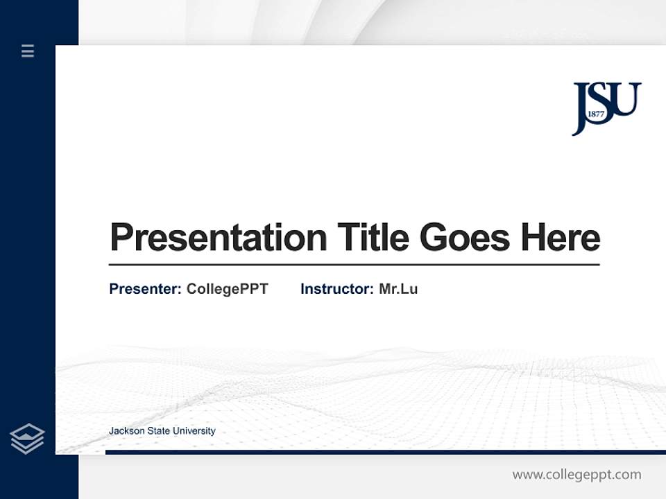 Jackson State University Thesis Proposal/Graduation Defense PPT Template4:3 ratio PPT effect preview image5