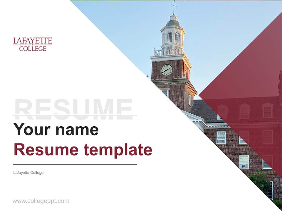 Lafayette College Resume PPT Template4:3 ratio PPT effect preview image5
