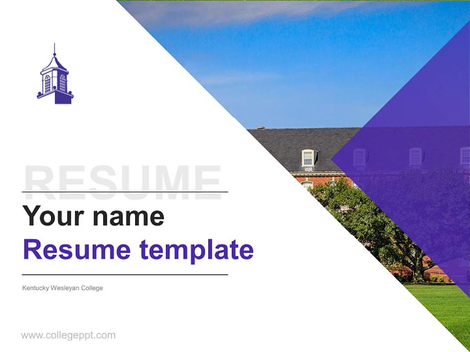 Kentucky Wesleyan College Resume PPT Template4:3 ratio PPT effect preview image5