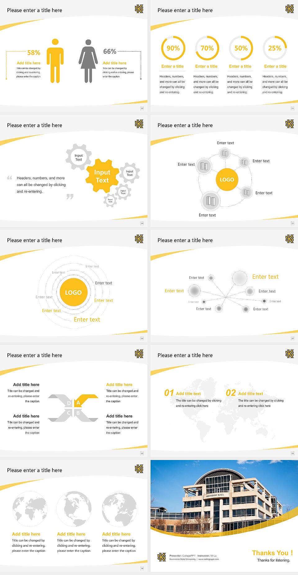 Kennesaw State University Course/Courseware Creation PPT Template4:3 ratio PPT effect preview image4