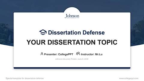 Johnson University Florida Graduation Thesis Defense PPT Template
