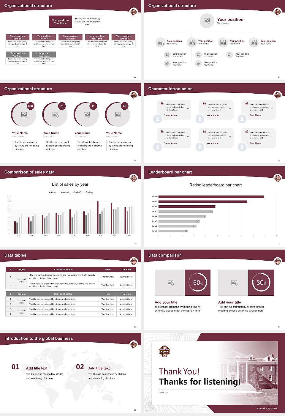 Iona College Academic Presentation/Research Findings Report PPT Template16:9 ratio PPT effect preview image4