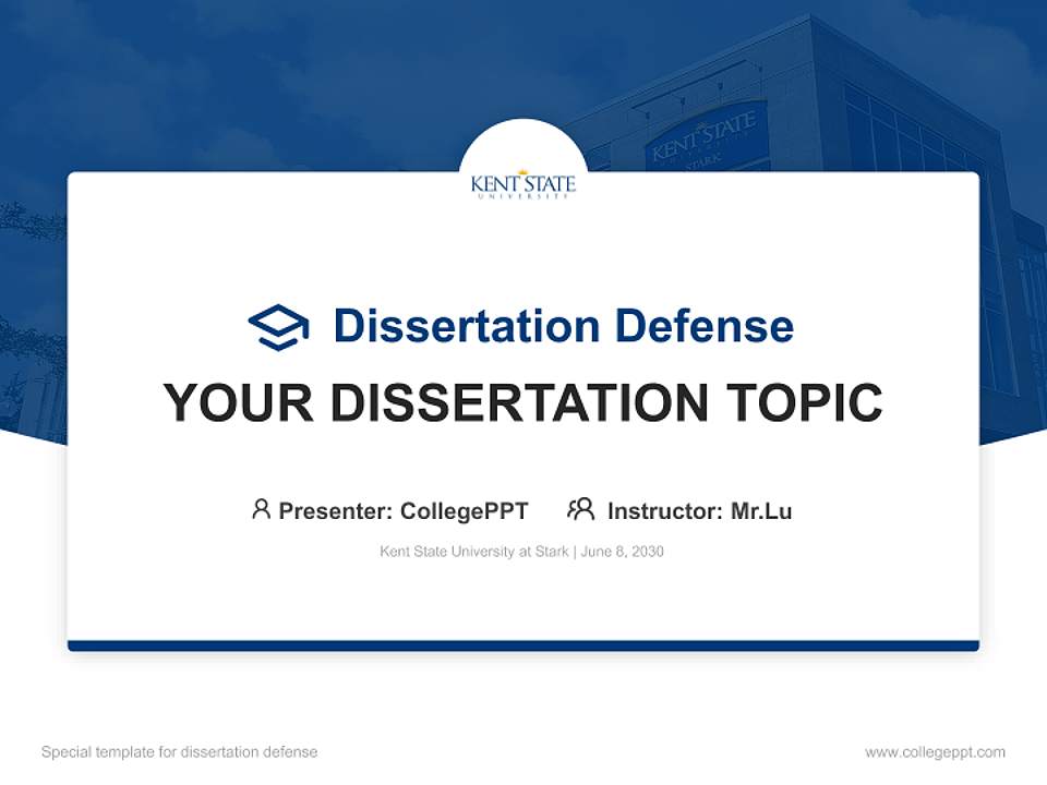 Kent State University at Stark Graduation Thesis Defense PPT Template4:3 ratio PPT effect preview image7