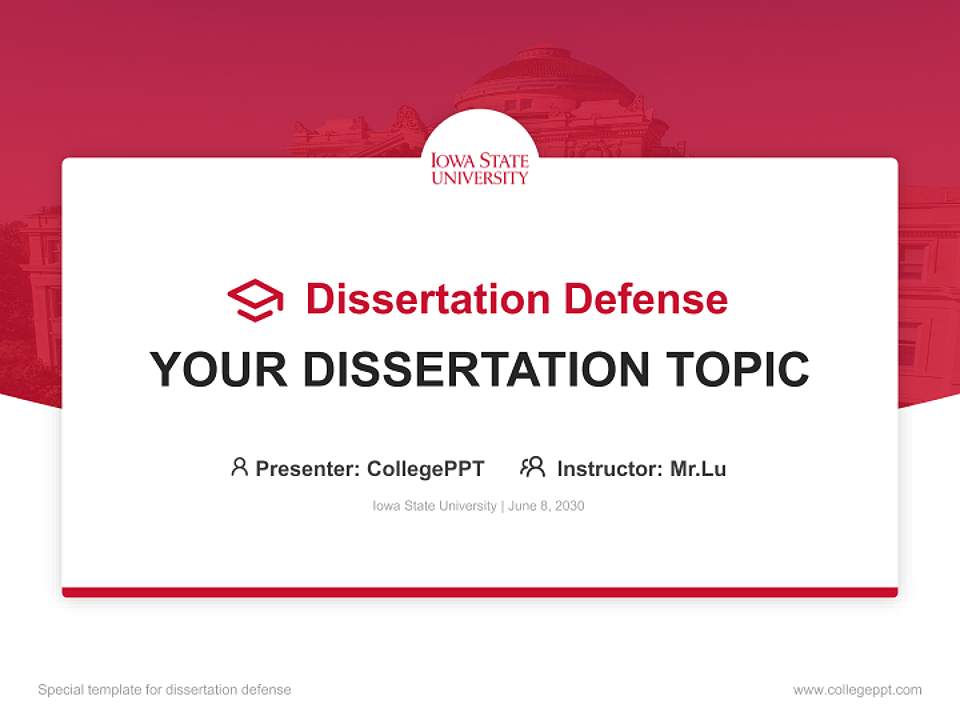 Iowa State University Graduation Thesis Defense PPT Template4:3 ratio PPT effect preview image7