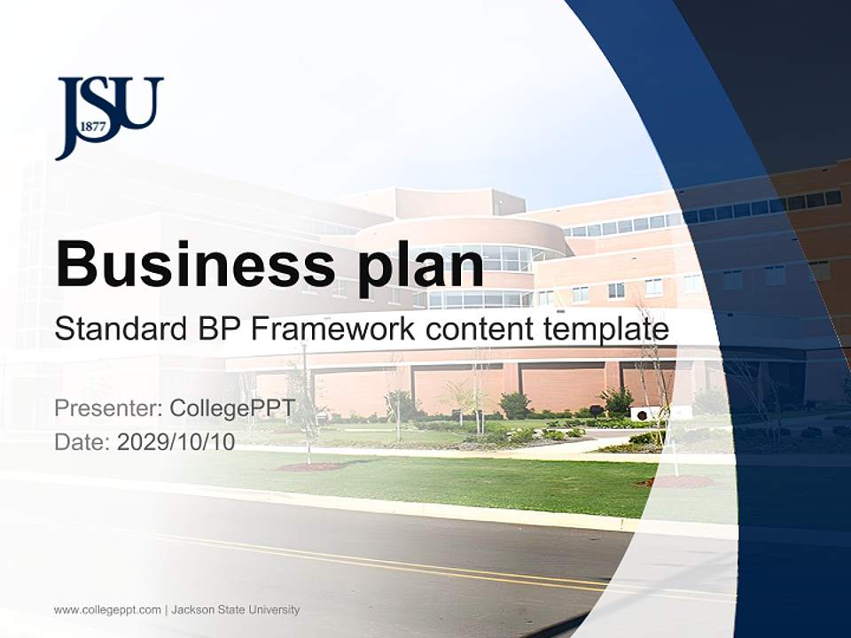 Jackson State University Competition/Entrepreneurship Contest PPT Template4:3 ratio PPT effect preview image9