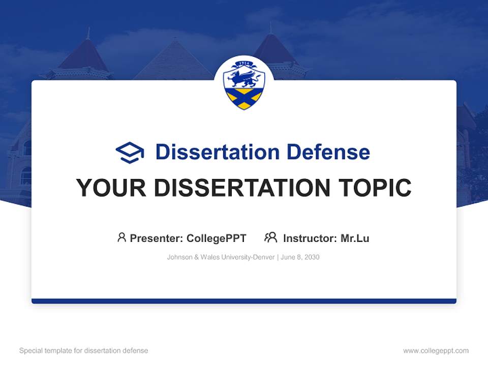 Johnson & Wales University-Denver Graduation Thesis Defense PPT Template4:3 ratio PPT effect preview image7