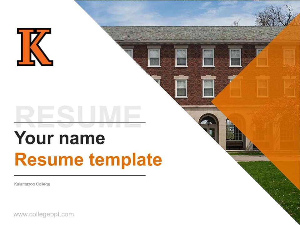 Kalamazoo College Resume PPT Template4:3 ratio PPT effect preview image5