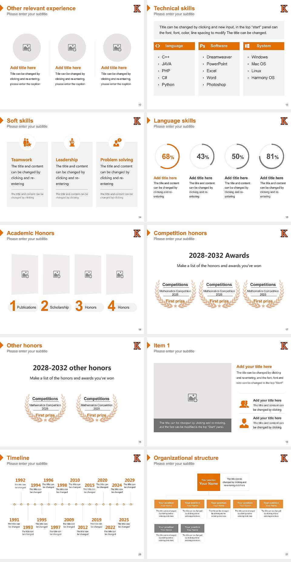 Kalamazoo College Resume PPT Template4:3 ratio PPT effect preview image3