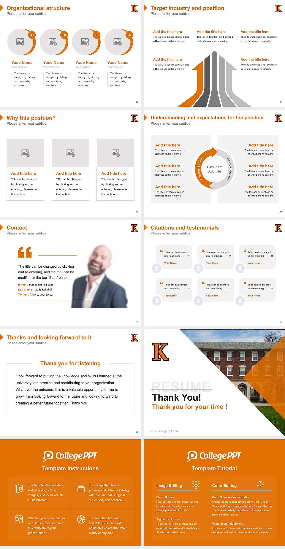Kalamazoo College Resume PPT Template4:3 ratio PPT effect preview image4