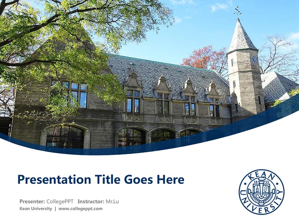 Kean University Course/Courseware Creation PPT Template4:3 ratio PPT effect preview image5