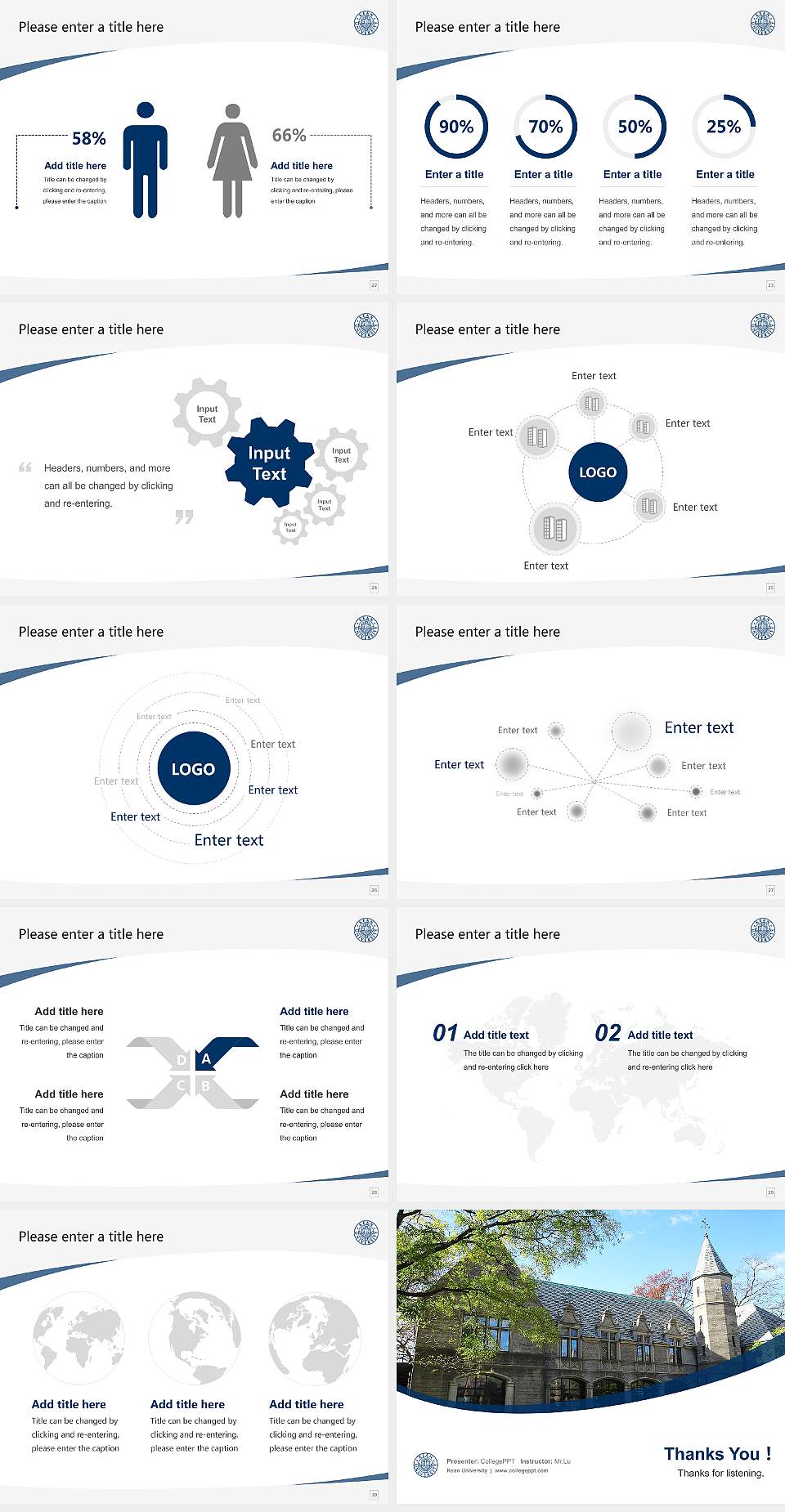 Kean University Course/Courseware Creation PPT Template4:3 ratio PPT effect preview image4