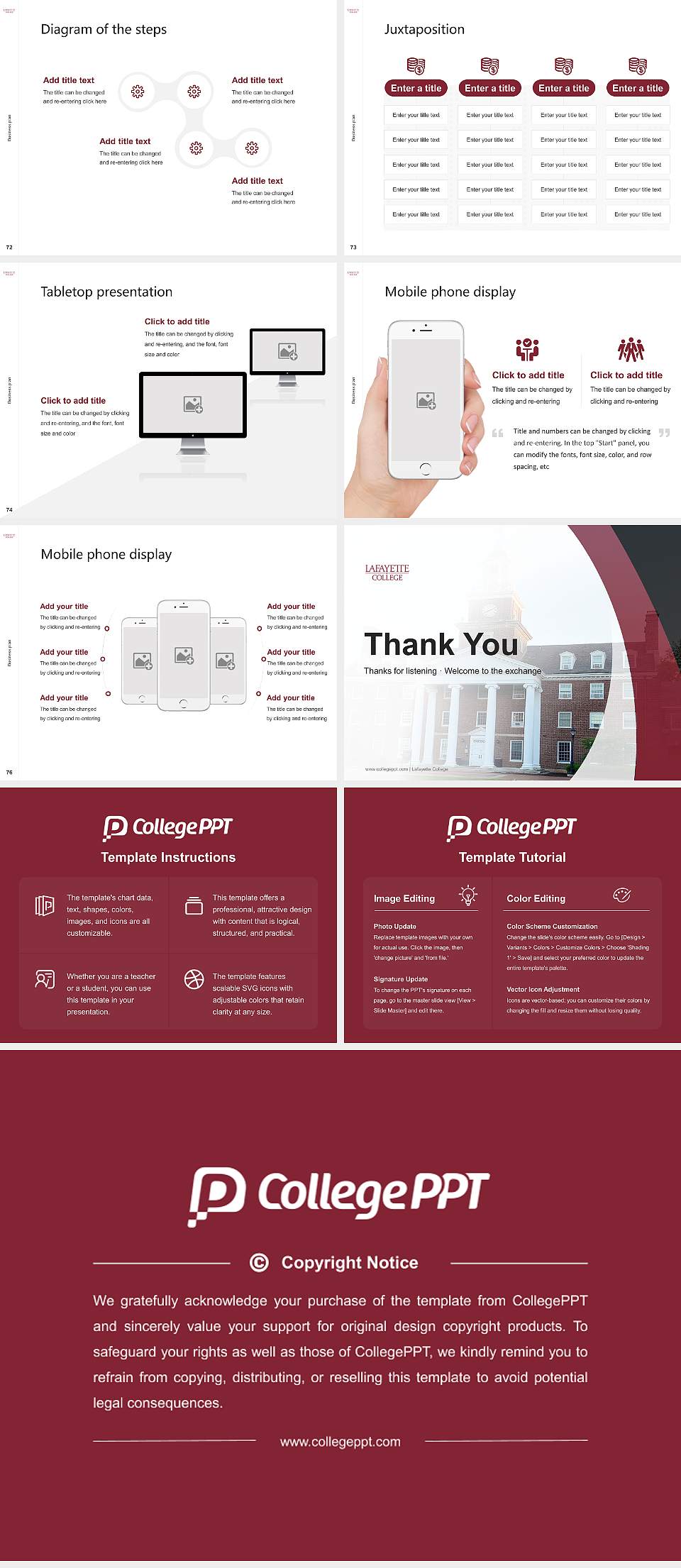 Lafayette College Competition/Entrepreneurship Contest PPT Template4:3 ratio PPT effect preview image9