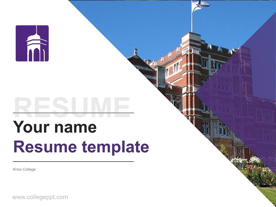Knox College Resume PPT Template4:3 ratio PPT effect preview image5