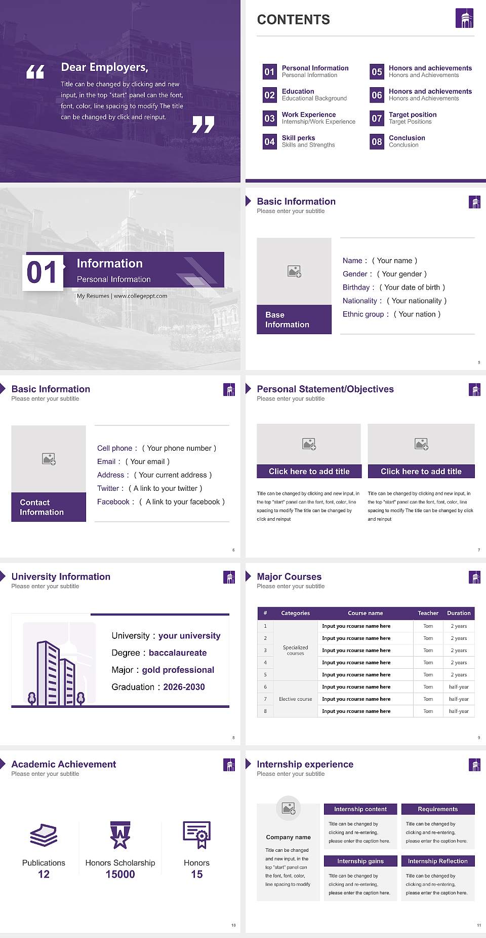 Knox College Resume PPT Template4:3 ratio PPT effect preview image2