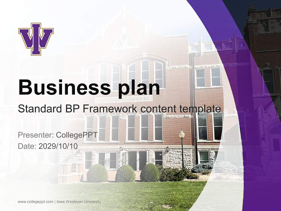 Iowa Wesleyan University Competition/Entrepreneurship Contest PPT Template4:3 ratio PPT effect preview image9
