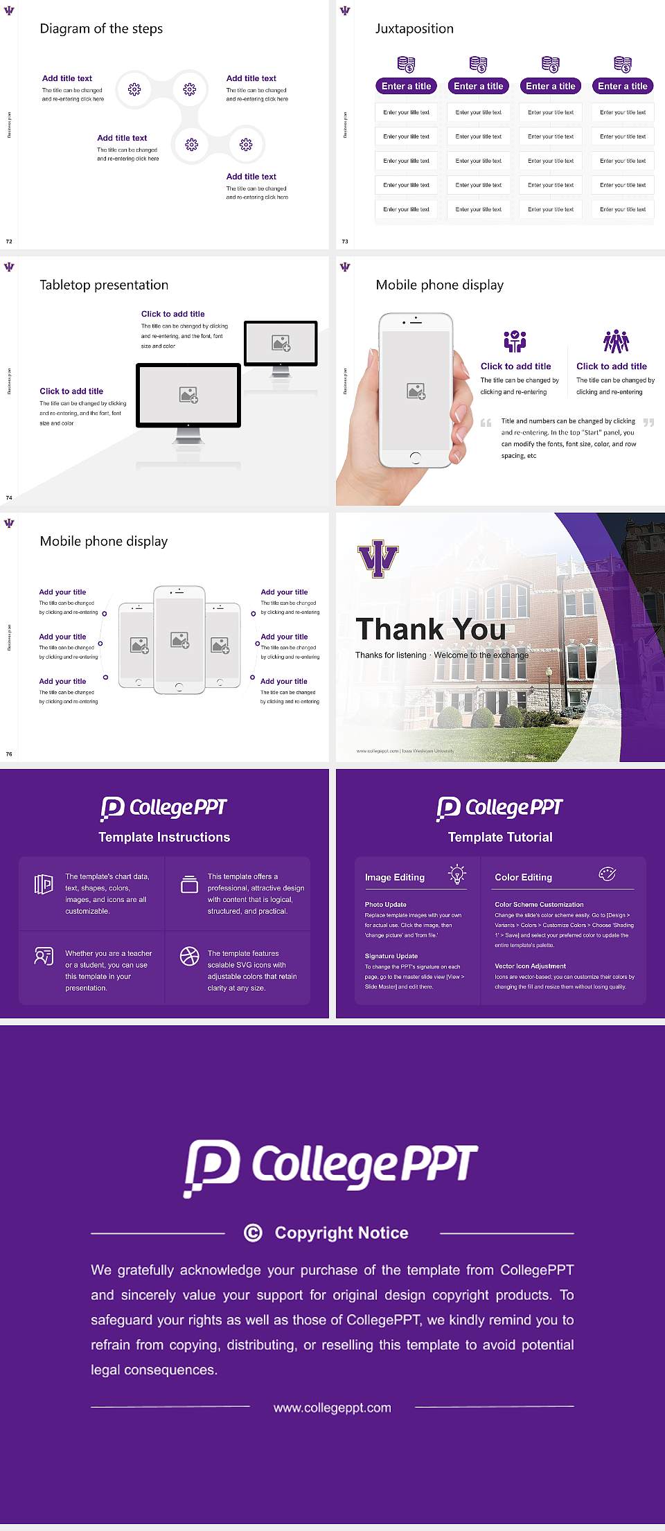 Iowa Wesleyan University Competition/Entrepreneurship Contest PPT Template4:3 ratio PPT effect preview image9