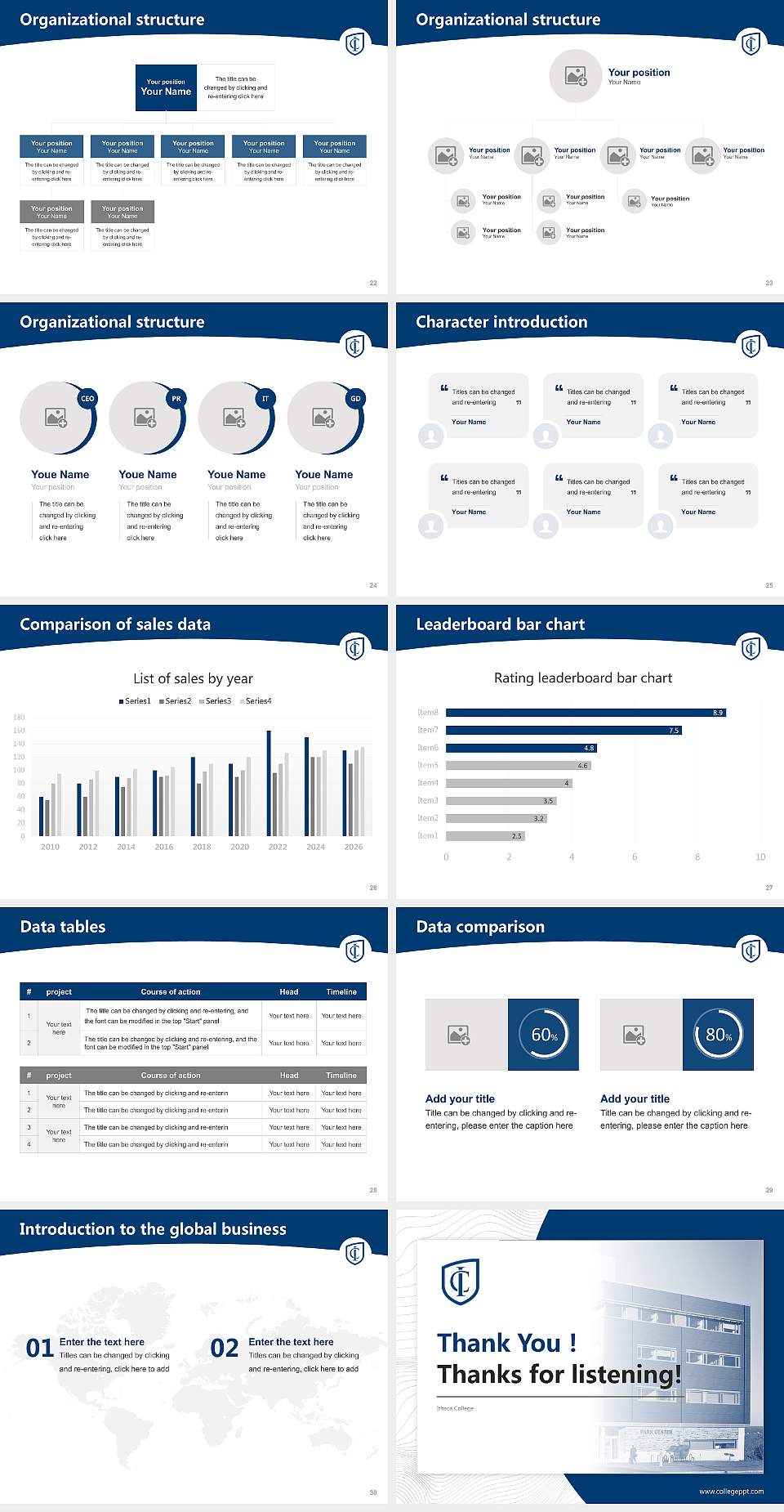 Ithaca College Academic Presentation/Research Findings Report PPT Template4:3 ratio PPT effect preview image4