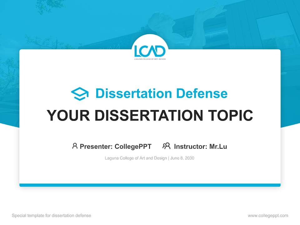 Laguna College of Art and Design Graduation Thesis Defense PPT Template4:3 ratio PPT effect preview image7