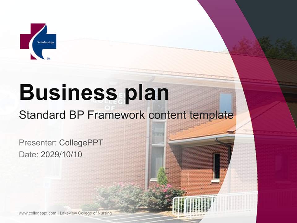 Lakeview College of Nursing Competition/Entrepreneurship Contest PPT Template4:3 ratio PPT effect preview image9