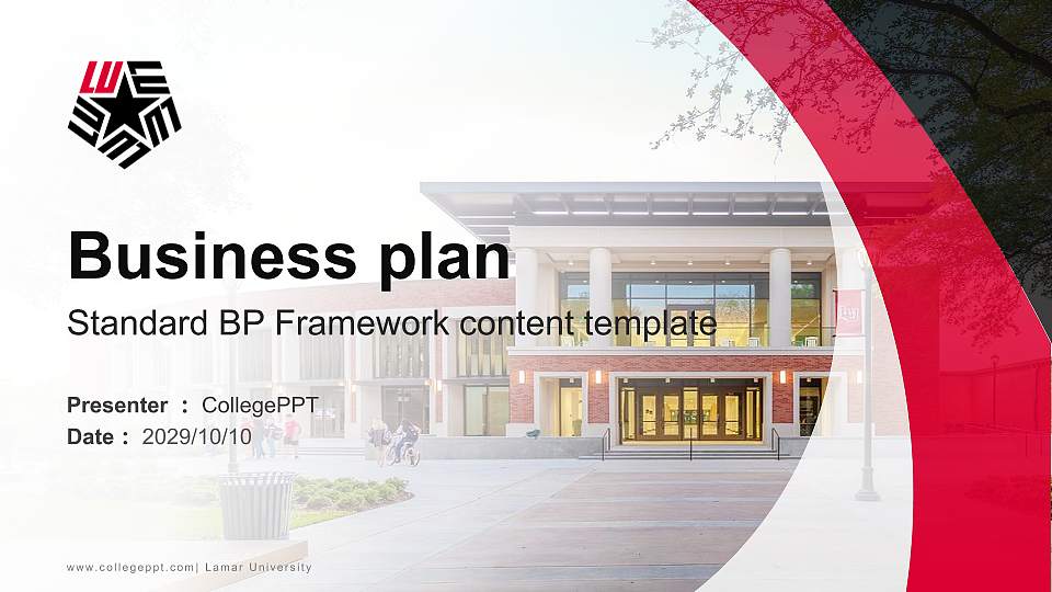 Lamar University Competition/Entrepreneurship Contest PPT Template16:9 ratio PPT effect preview image