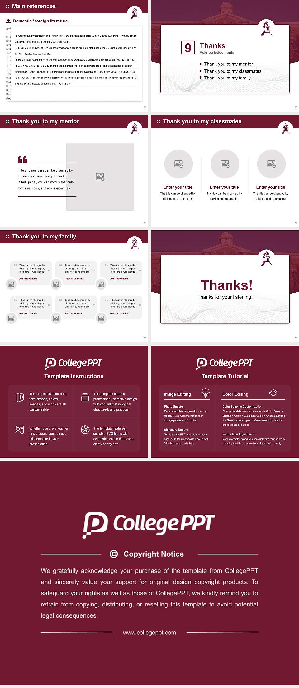 Kutztown University of Pennsylvania Graduation Thesis Defense PPT Template4:3 ratio PPT effect preview image7
