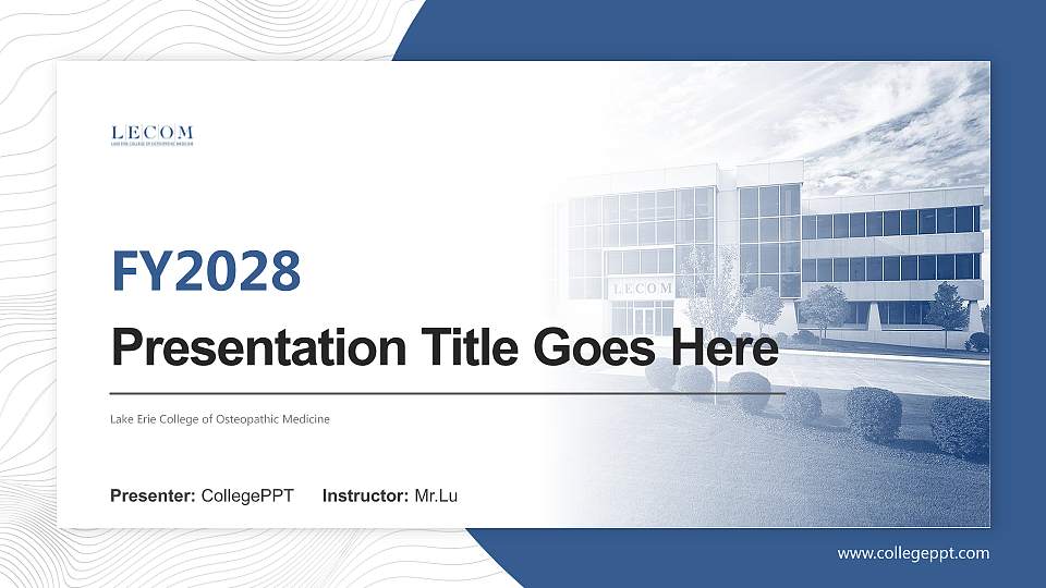 Lake Erie College of Osteopathic Medicine Academic Presentation/Research Findings Report PPT Template16:9 ratio PPT effect preview image