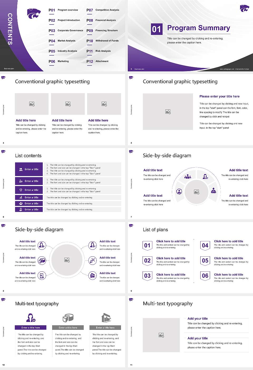Kansas State University Competition/Entrepreneurship Contest PPT Template16:9 ratio PPT effect preview image2