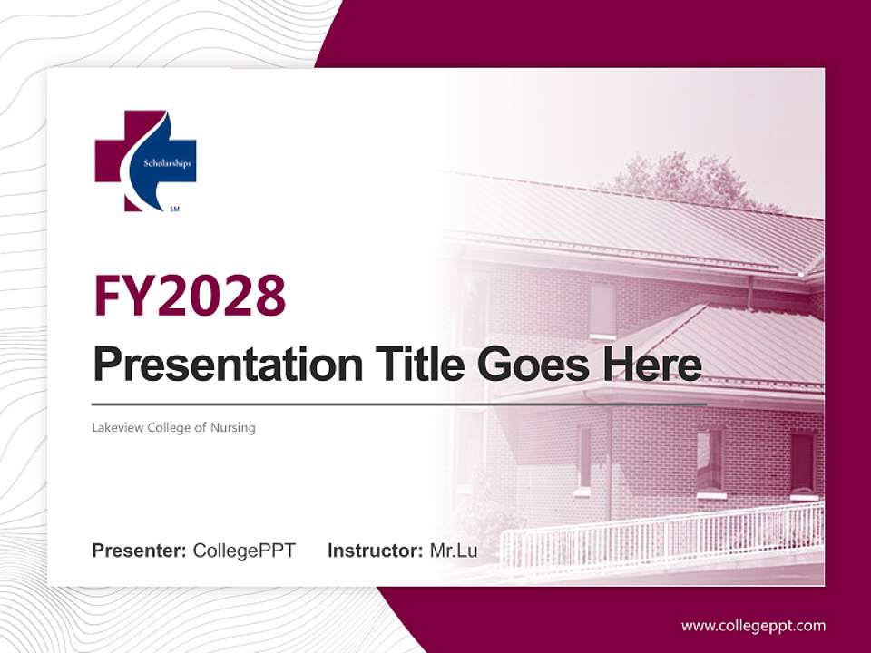 Lakeview College of Nursing Academic Presentation/Research Findings Report PPT Template4:3 ratio PPT effect preview image1