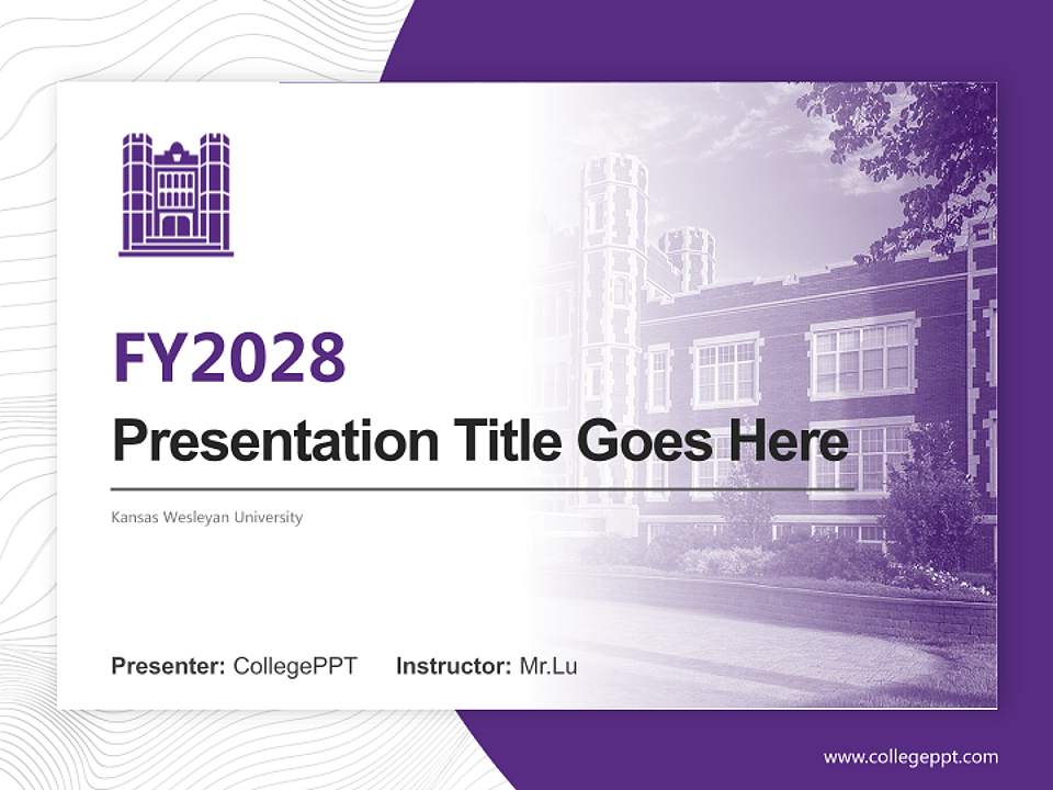 Kansas Wesleyan University Academic Presentation/Research Findings Report PPT Template4:3 ratio PPT effect preview image5