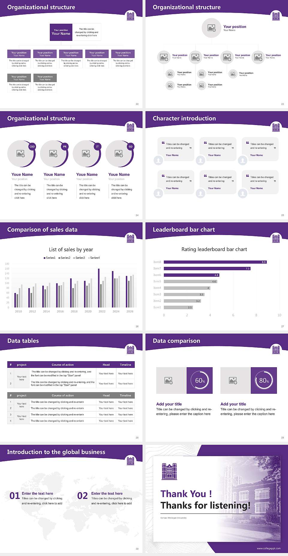 Kansas Wesleyan University Academic Presentation/Research Findings Report PPT Template4:3 ratio PPT effect preview image4