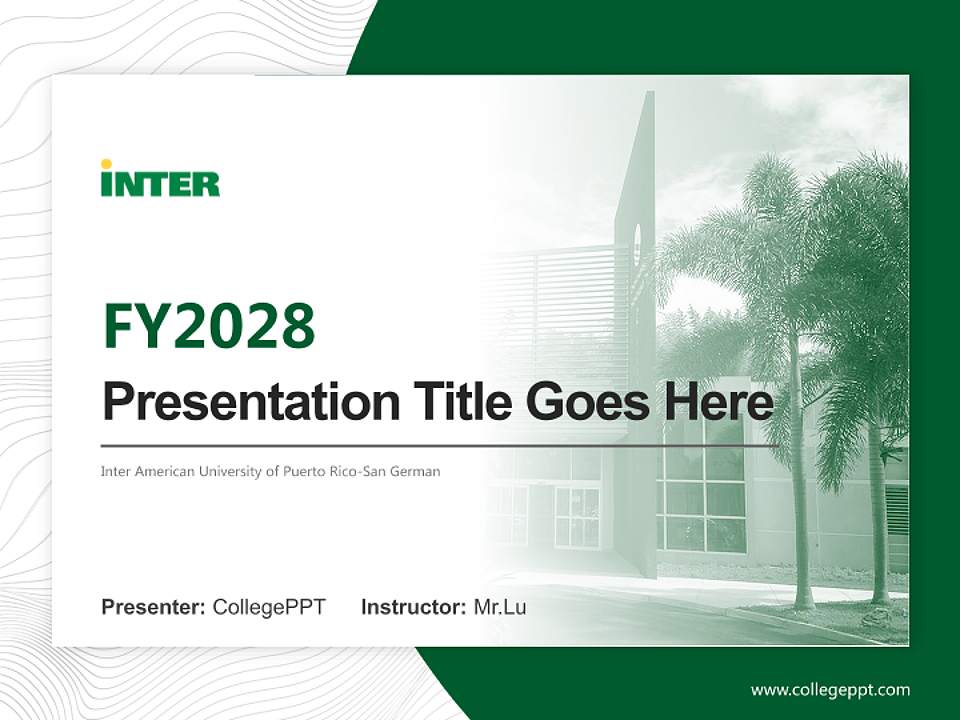 Inter American University of Puerto Rico-San German Academic Presentation/Research Findings Report PPT Template4:3 ratio PPT effect preview image5