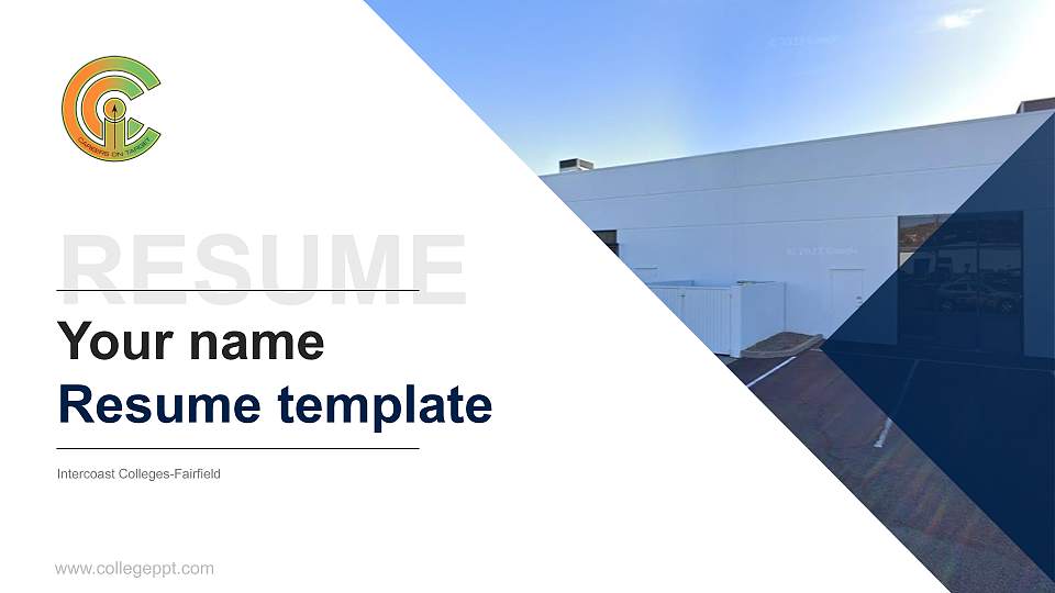 Intercoast Colleges-Fairfield Resume PPT Template16:9 ratio PPT effect preview image