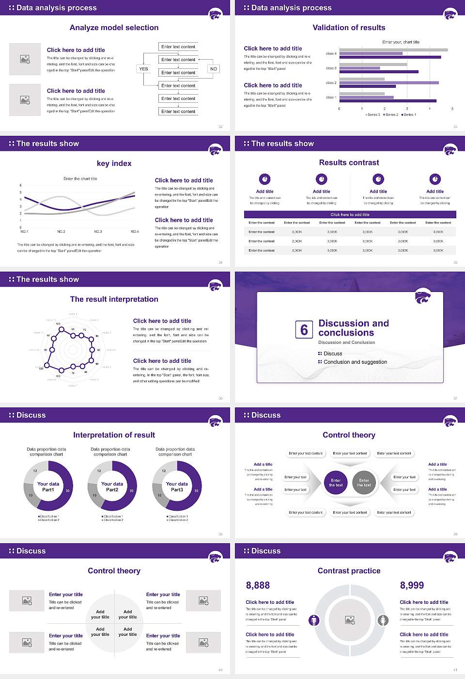 Kansas State University Graduation Thesis Defense PPT Template16:9 ratio PPT effect preview image5