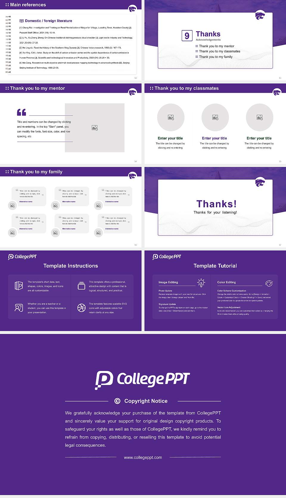 Kansas State University Graduation Thesis Defense PPT Template16:9 ratio PPT effect preview image7