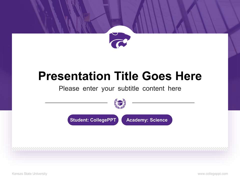 Kansas State University National Scholarship Defense PPT Template4:3 ratio PPT effect preview image4