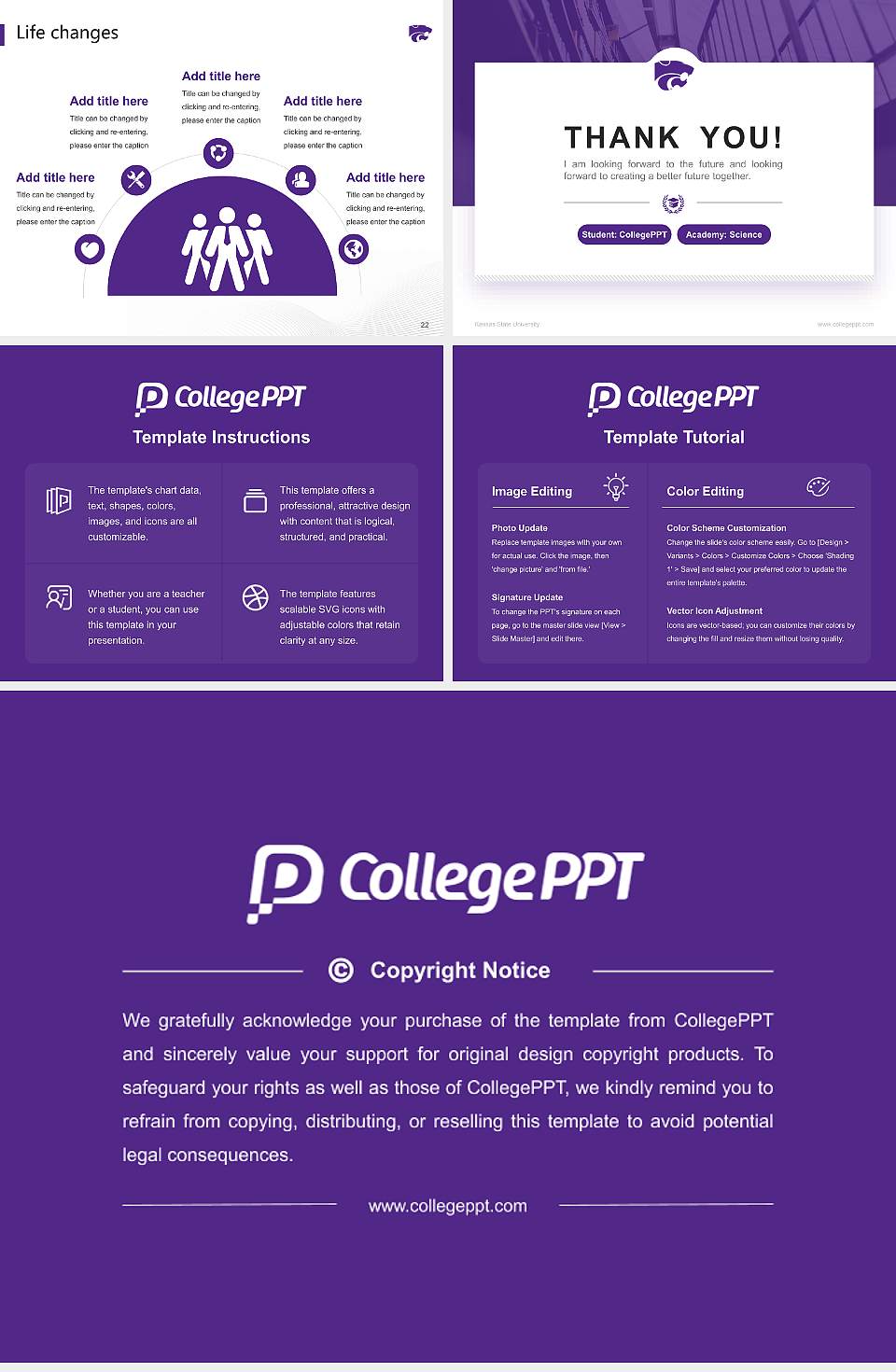 Kansas State University National Scholarship Defense PPT Template4:3 ratio PPT effect preview image4