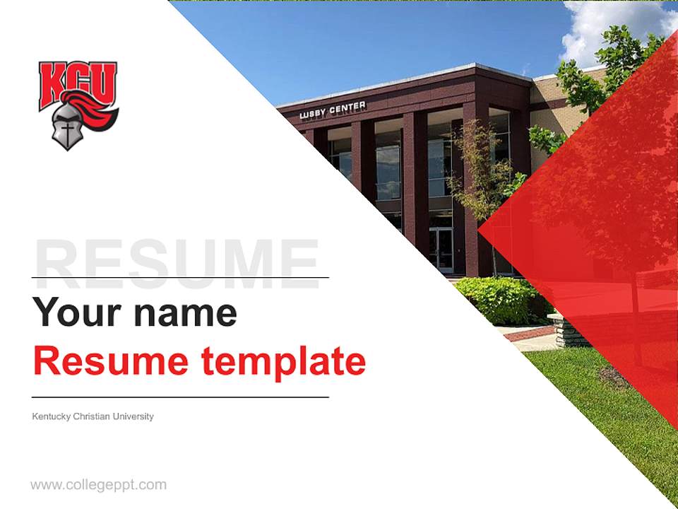 Kentucky Christian University Resume PPT Template4:3 ratio PPT effect preview image5