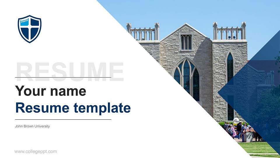 John Brown University Resume PPT Template16:9 ratio PPT effect preview image1